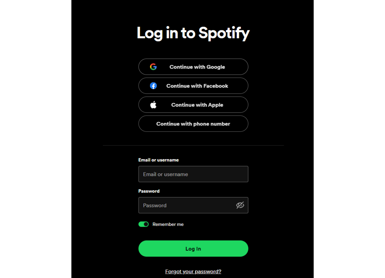 Login to Spotify